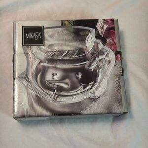 Mikasa Frosty’s Magic Sweet Dish Christmas Candy Dish Crystal NEW IN BOX